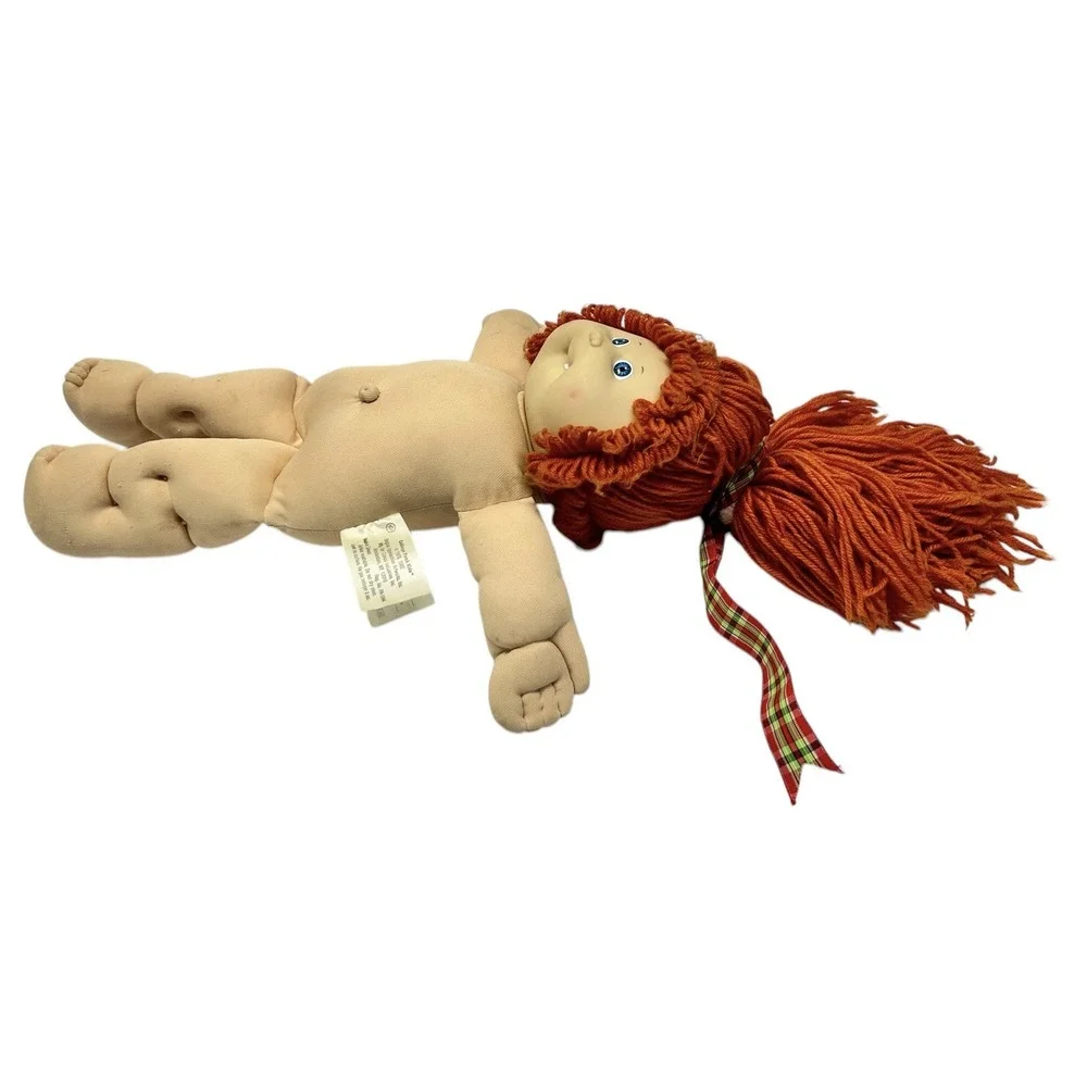 1978-1982 Cabbage Patch Kids Doll Girl Orange Hair Blue Eyes Soft Body Pink Sig